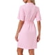 thumbnail image 3 of Bata de baño para mujer INSPIRE CHIC, de waffle, de mangas cortas, con cintas de envoltura, ropa de casa suave con bolsillo, color rosa, 3 of 6