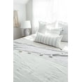 thumbnail image 2 of White with Grey Stripes Linen Pillow 13x30 13x30 Down Alternative Insert, 2 of 4