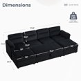 thumbnail image 2 of Bonzy Home Modular Corduroy Sectional Sofa with Pull Out Sleeper, Convertible L-Shaped Couch, Free Combination Upholstered Sofa Bed for Living Room, 2 of 11