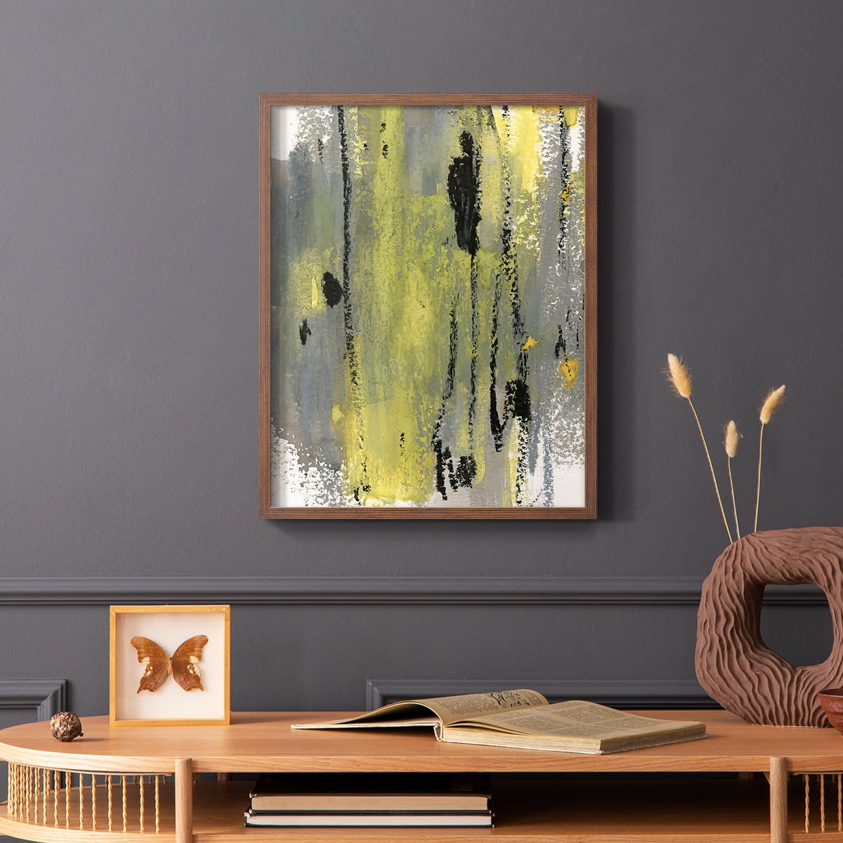 Loft Pastel II Framed Print in Brown Solid Wood Framed Print No Nail Hanging
