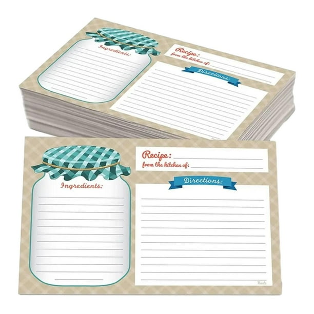 50 Piezas Tarjetas de Recetas de Recetas Instrucciones Título Tarjetas de Tiempo de Cocina Tarjetas de Cocina para Fiestas Cumpleaños