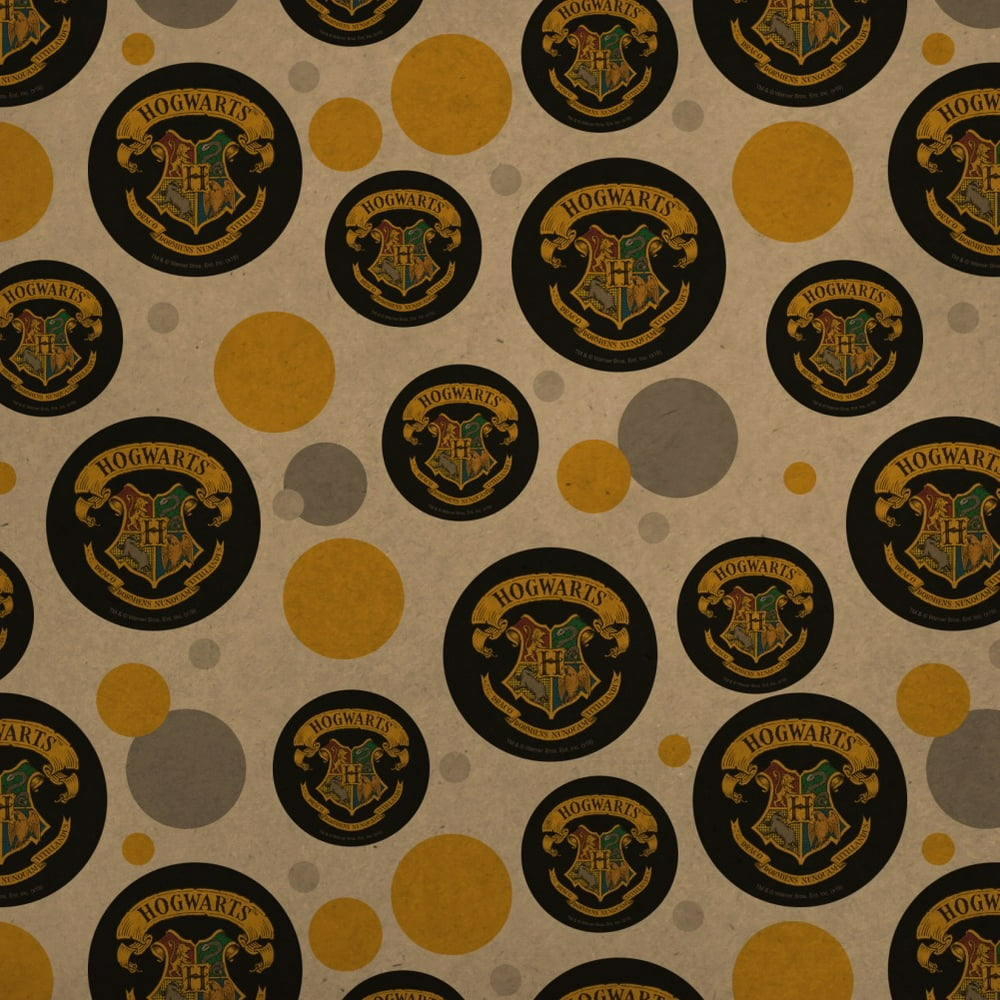 Harry Potter Ilustrated Hogwart's Crest Premium Kraft Gift Wrap