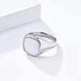 thumbnail image 5 of 15mm Square White Shell Band Stainless Steel Men Women Ring Gold /Silver Sz 6-12, 5 of 7