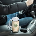thumbnail image 4 of Yayeee 40oz Stainless Steel Tumbler with Straw and Handle Double-Wall Insulated Travel Water Bottle, Pastel Beige Geometric, 4 of 8