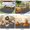 thumbnail image 3 of HIWEAVER 9' x 12' Black/Gray Outdoor Rug PP Plastic Straw Woven Waterproof Patio Rug with Border Portable Outside Carpet for Balcony Deck Picnic Garden Decor, 3 of 8