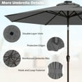 thumbnail image 4 of Gymax 10FT Solar Umbrella LED Market Steel Tilt w/ Crank Patio Gray, 4 of 6