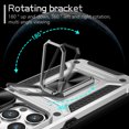 thumbnail image 2 of TECH CIRCLE Case for iPhone 14 Pro Max Back Cover with Magnetic Kickstand + Metal Ring Holder + Camera Cover, Shockproof Hybrid PC+TPU Covers [360° Rotating Bracket] [Corner Protection] - Silver, 2 of 8