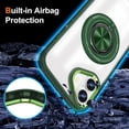 thumbnail image 5 of Cover for iPhone 16 Case with Ring Holder Magnetic Black Compatible with Magsafe Wireless Charger iPhone 16 Phone Case Clear Shockproof Rugged (Green), 5 of 14