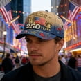 thumbnail image 4 of NIEWTR 250 Anniversary USA Hat Adjustable United States 250th Anniversary Hat 1776-2026 Embroidery USA Baseball Cap Men Women(D,One Size), 4 of 9