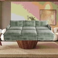 thumbnail image 2 of Modern Corduroy 3-Seater Sofa 220×80×75cm with 3 Moveable Footrests, 2 of 11