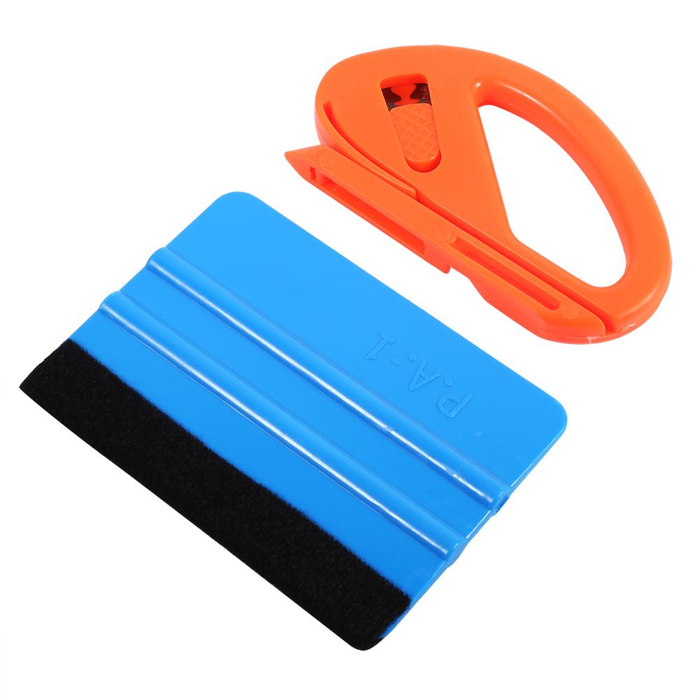 OTVIAP Vinyl Safety Cutter & Felt Edge Squeegee Scraper Kit Vehicle Car