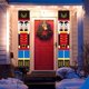 thumbnail image 1 of Juego de 2 pancartas navideñas de Cascanueces, decoración para puerta de entrada, porche, fiesta infantil, modelo de soldado de tamaño natural (C) Rojo Verde, 1 of 5