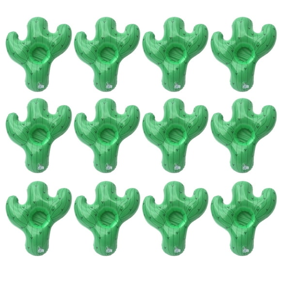 12Pcs Inflatable Drink Holder,Pool Cactus Drink Holder Swimming Pool Float Coasters Bath Toys