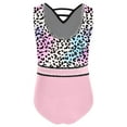 thumbnail image 3 of iiniim Kids Girls Patchwork Printed Dance Leotard Figure Skating Performance Costume Shiny Rhinestone Bodysuit Leopard 6, 3 of 7