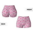 thumbnail image 3 of Sigee Cute Watermelon Flamingo Print Women's High Waist Workout Shorts - Squat Proof, Tummy Control, Yoga and Gym Activewear-Large, 3 of 9