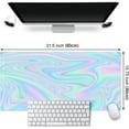 thumbnail image 2 of Holographic Gaming Mouse Pad Iridescent Mousepad Extended Desk Mat Protector XXL,Full Desk Coverage Mouse Pads for Wireless Mouse, Keyboard Mat for Work Office Home 31.5x15.75 in -Rainbow Marble, 2 of 6