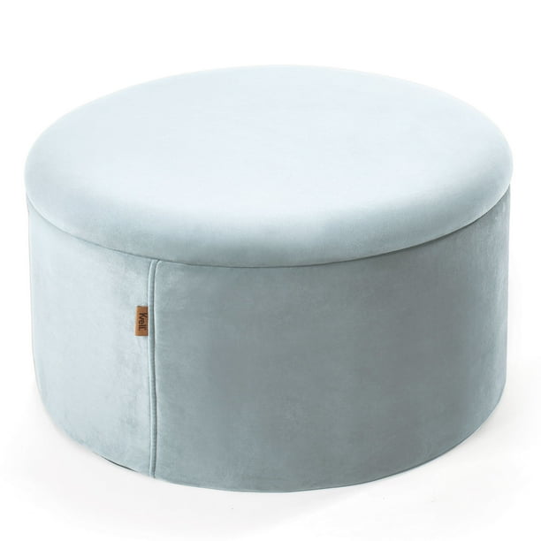 Kvell Boto 22x22x12 Inch Home Short Storage Cube Ottoman Foot Rest