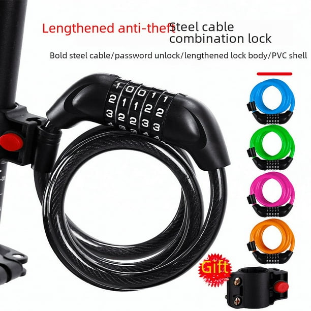 Candado con contraseña para bicicleta, candado antirrobo, candado con anillo 566, candado para motocicleta, candado para automóvil eléctrico, candado para bicicleta de montaña, candado con contraseña
