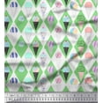 thumbnail image 1 of Soimoi Green Cotton Duck Fabric Diamond & Ice Cream Cone Food Print Fabric by Yard 56 Inch Wide, 1 of 3