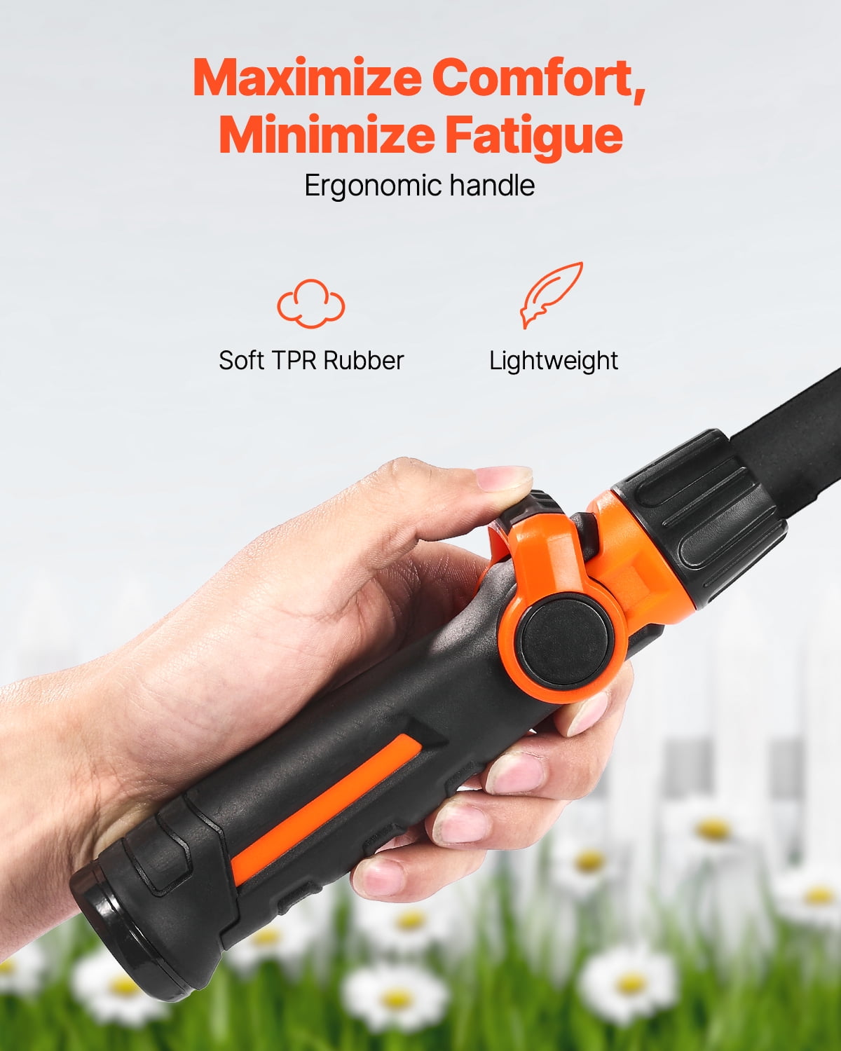 KFFKFF 36-Inch Garden Hose Wand with 8 Spray Modes & Adjustable Swivel Head, Long Nozzle Sprayer with Thumb-Control Valve for Watering Baskets, Shrubs, Lawns