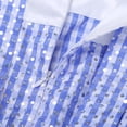 thumbnail image 5 of DPOIS Kids Girls Short Sleeves Polka Dots Plaid Princess Dress Blue 11-12, 5 of 7