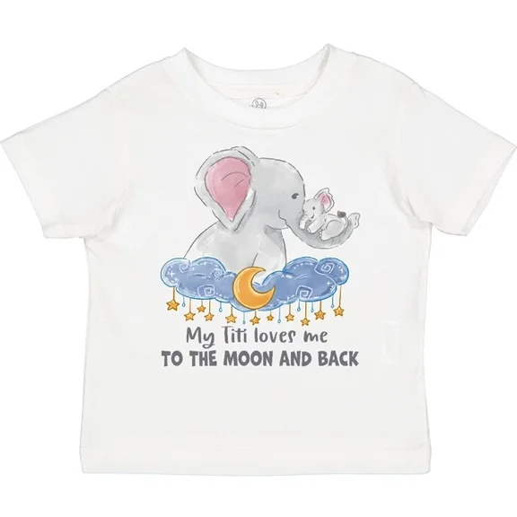 My Titi Loves Me To The Moon And Back Elephant Family Toddler T-Shirt TODDLER SHORT SLEEVE TEE BELLA CANVAS 3001T