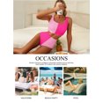 thumbnail image 6 of Eytino Bikinis for Women High Waisted Bathing Suit Color Block Scrunch Square Neck Two Piece Swimsuit 2025 Summer Beach Swimwear Swim Suits Pink Color Block L, 6 of 8