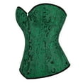 thumbnail image 3 of VISALY Corset Tops for Women Flower Printed Stain Push Up Bodysuit Waist Training Overbust Bustier Corset Boby Shapers Light Green M, 3 of 7