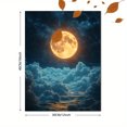 thumbnail image 3 of Qisvanset 12x16 Inch 2D Flat Framed Canvas Art, Full Moon Starry Cloud Mystical Nature Home Wall Art Decor, 3 of 5
