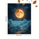 thumbnail image 3 of Qisvanset 12x16 Inch 2D Flat Framed Canvas Art, Full Moon Starry Cloud Mystical Nature Home Wall Art Decor, 3 of 5