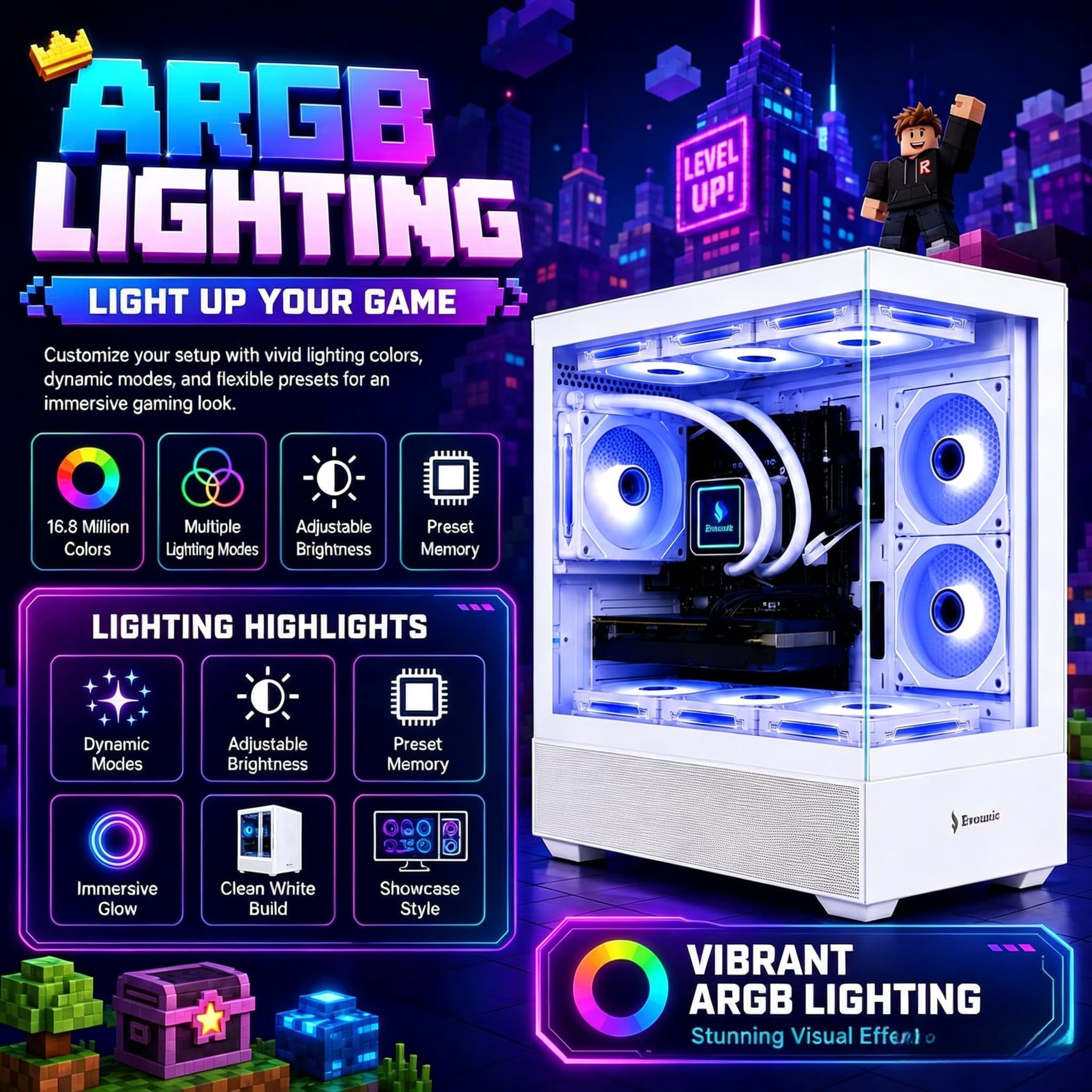 Gaming PC,Core i7-6700K Desktop Computer,Integrated Graphics,16GB