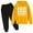 Yellow, variant on WEIYLL Outfits for Boys Sets Hooded Football Personality Letter Printed Pants Football Rugby Activity Black Suits 3-4 Years
