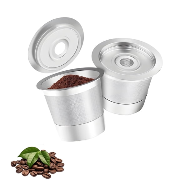 Reusable K Cups Reusable Coffee Pods 2 Pack, Stainless Steel K Cup Filters for Keuirg 1.0 & 2.0, BPA-Free SUS 304 Eco-Friendly Refillable Pods