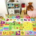 thumbnail image 6 of Lochas Kids Playmats Educational Fun Area Rugs Play Mat Soft Animal Learning Rugs Carpet for Children Room Bedroom Playroom,Green & Yellow,4x6 Feet, 6 of 7