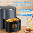 thumbnail image 2 of 6Qt Air Fryer, Gray 12-in-1 Functions Air Fryer, Automatic Shutoff, Built-in Timer, Basket, Oil, Frying 400°F Max, 2 of 7
