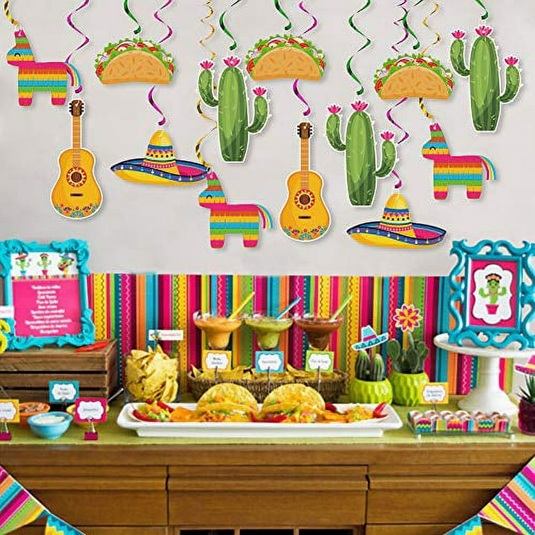 Retro Mexican Party Diy Backdrop Fiesta Birthday Party Supplies Paper Wall  Banner Ceiling Hanging Swirls Wedding Background - Party & Holiday Diy  Decorations - AliExpress