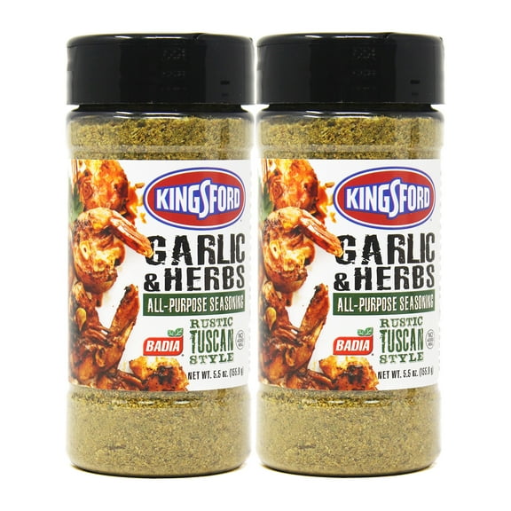 Badia Kingsford Garlic & Herbs, All-Purpose Seasoning, 5.5 oz - Palatize Pack of 2