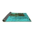 thumbnail image 2 of Ahgly Company Indoor Square Oriental Turquoise Blue Industrial Area Rugs, 7' Square, 2 of 4