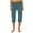 Blue, variant on Capris for Women With Pockets Cotton Casual Solid Color High Waist Cargo Pants Pocket Drying Pants