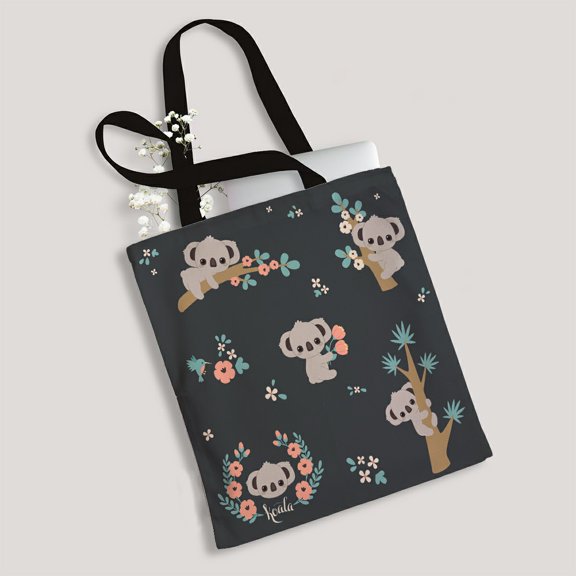 ABPHQTO Cute Koala Canvas Bag Reusable Tote Grocery Shopping Bags Tote Bag 14x16 inch