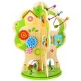 thumbnail image 2 of TOOKYLAND Wooden Rotating Activity Tree - Activity Center Toy with Bead Maze, Spinning Gears, Clock, Doors and More, 2 Years +, 2 of 9