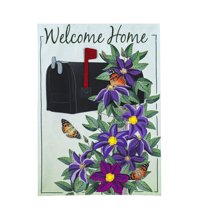 Evergreen Home Clematis Mailbox Garden Linen Flag 12.5 x 18 Inches Indoor Outdoor Decor