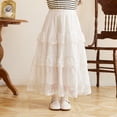 thumbnail image 2 of Weebloom Long Skirts For Toddler Girls Tiered Summer Lace Skirt For Kids White Flowy Party Wear White 4-5 Years, 2 of 5