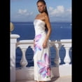 thumbnail image 4 of Vestido Maxi Sin Tirantes Y2k para Mujer, con Estampado Floral, Estilo Bohemio, para Playa, para Salir y Salir Lechoso M, 4 of 8