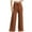 Brown, variant on qolati Women Ribbed Knit Wide Leg Pants Casual High Waist Stretchy Palazzo Lounge Trousers Fall Winter Drawstrings Business Work Cargo Pants