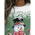 thumbnail image 4 of JustVH Women Christmas Snowman Print Tops Crew Neck Tunic T-Shirt, 4 of 4