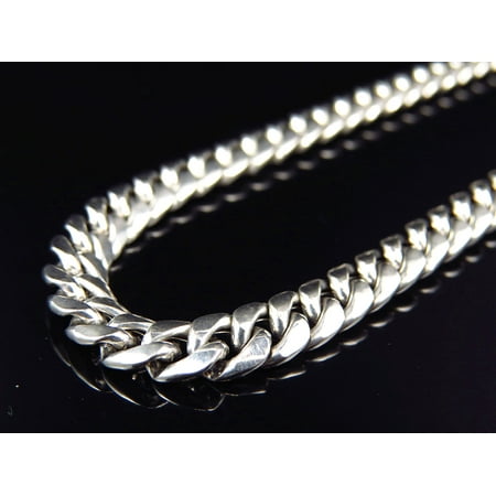 Hollow Miami Cuban Chain in 10K White Gold 6.5MM-38"
