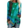 thumbnail image 1 of DPTALR T-shirt Imprimé pour Femmes Manches Longues Blouse Col Rond Hauts Décontractés Chandail en Molleton, 1 of 2
