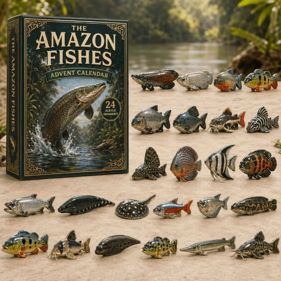 Fished Advent Calendar 2026 - 24-Day Festive Countdown, 2D Acrylic Charms Blind Box - Gift For Fish Lovers 1Packs