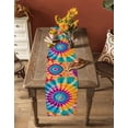 thumbnail image 5 of Boanket Colorful Tie-Dye Table Runner - 60 Inch Long, Kitchen Dining Table Runner Dresser Scarves, Ethnic Modern Abstract Watercolor Farmhouse Decor for Coffee Tables Wedding Party Banquet, 5 of 8